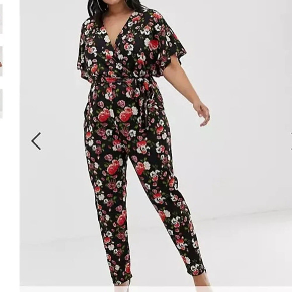Pink Clove Pants - EUC Pink Clove Floral Jumpsuit Size US 20